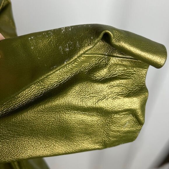 Jerry Lewis Classic Luxuries Vibrant Metallic Green Leather Jacket, Women’s L - Picture 4 of 4